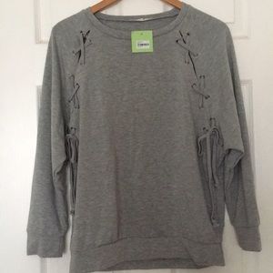 NWT Side Front Tie Sweatshirt Size M